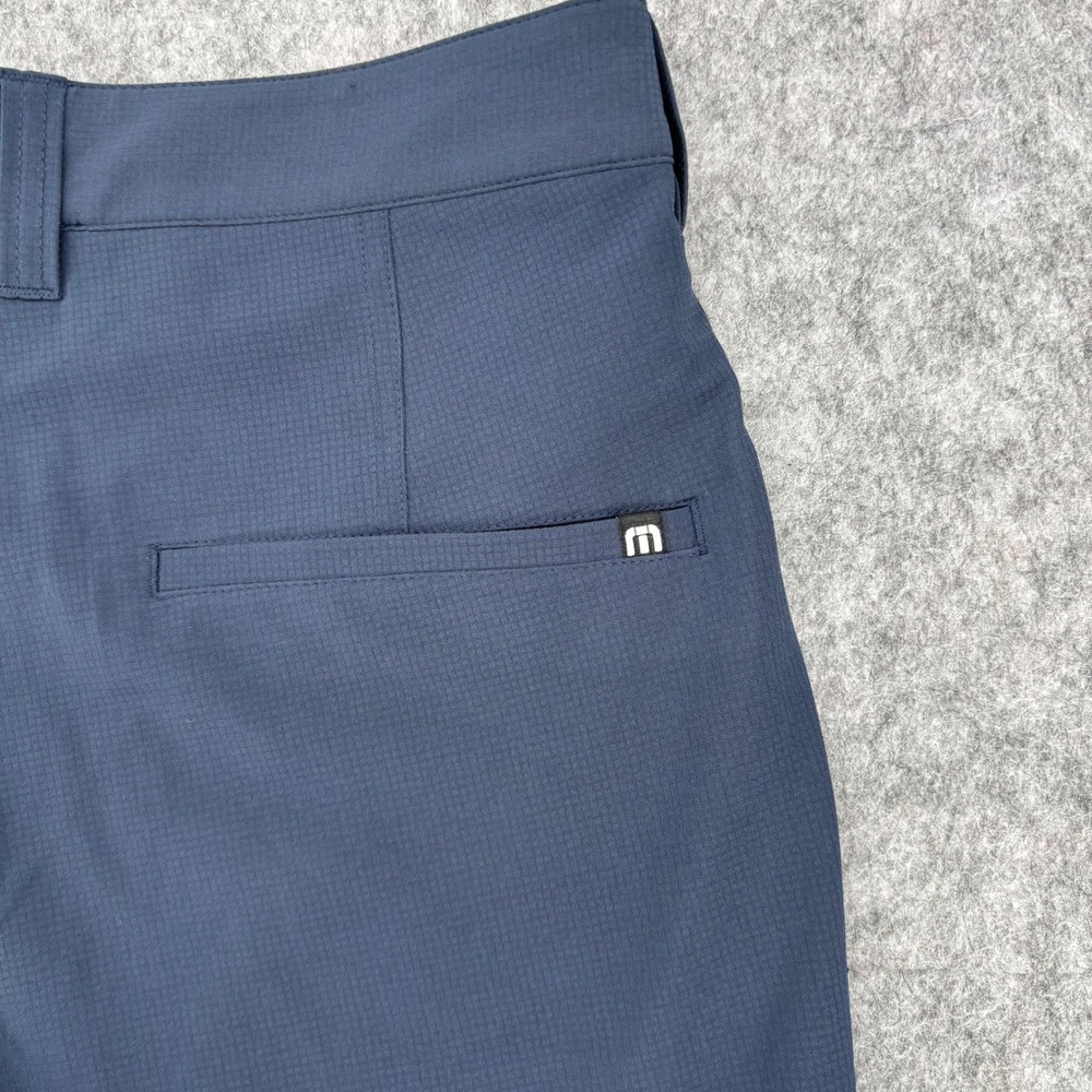 TravisMathew Men Blue Grey Micro Grid Golf Shorts Size 30 Stretch Performance - Picture 7 of 9